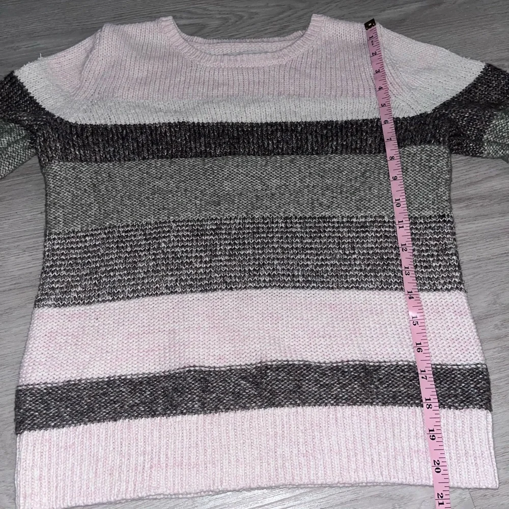 Loft Cotton Striped Knit Sweater Small